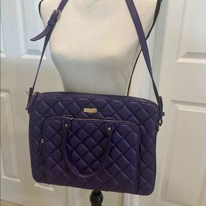 Kate Spade leather Gold Coast quilted laptop shoulder bag purse